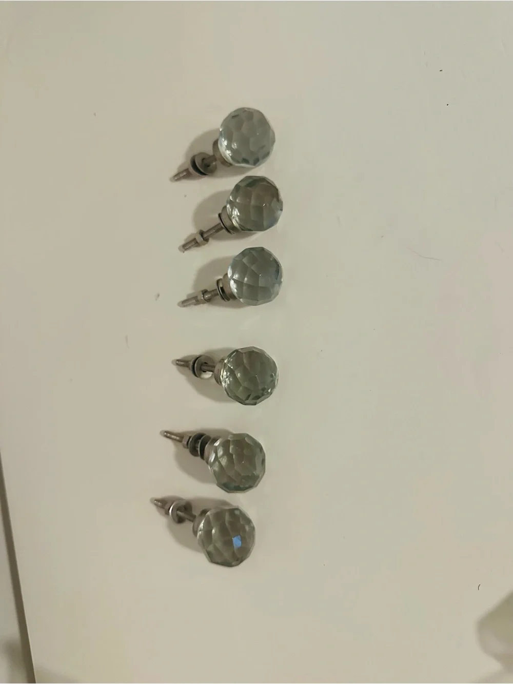Clear Crystal Glass Knob - Elegant Drawer Pull (Clear) - 6 count